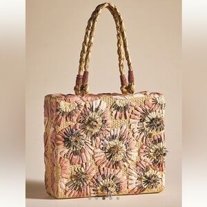 Anthropologie Embellished Floral Satchel